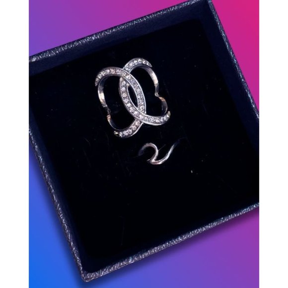 1/4 CT CZ Silver Crossover Open-Space Ring Size 7.5 with Bonus Free Silver Wave - Picture 4 of 13